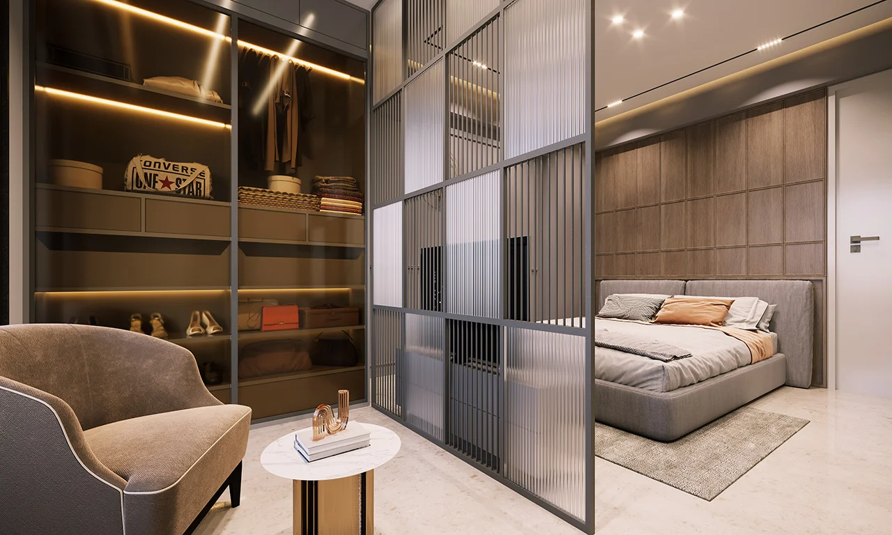 Luxury bedroom - Divya Heights in Vaishnodevi Ahmedabad