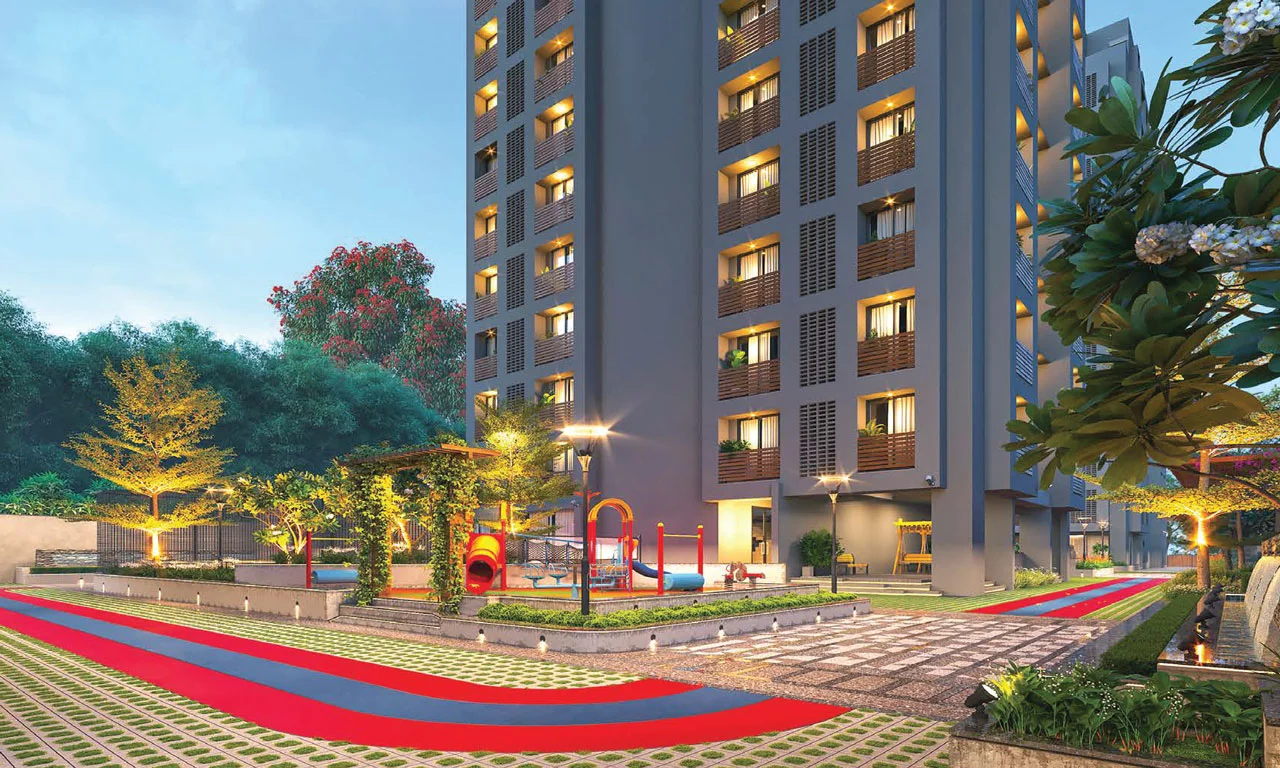 Garden Night View - Shivalay Sattva in Shilaj Ahmedabad