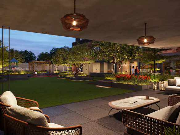 Garden Seating Area _ Siddharth Greenz in Gota