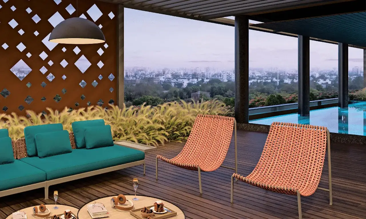 Terrace Seating Area - Malabar Retreat in Chharodi