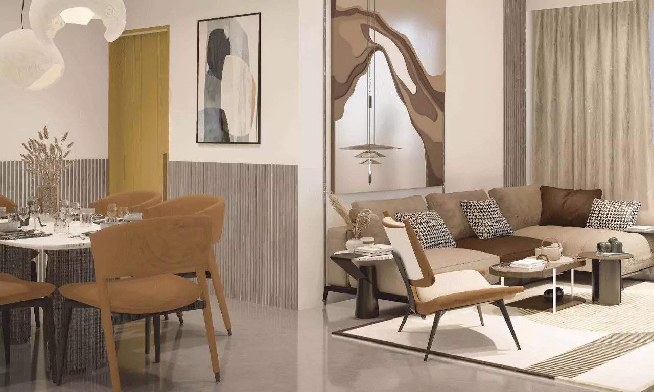 Living Room with Dining - Prism in Chharodi