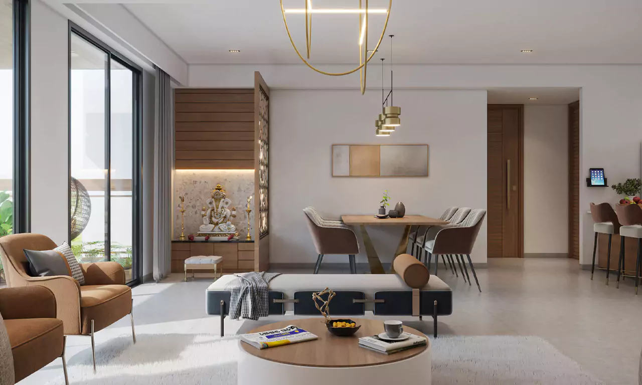 Living hall with Dining - Shikshapatri Skyview in Vaishnodevi