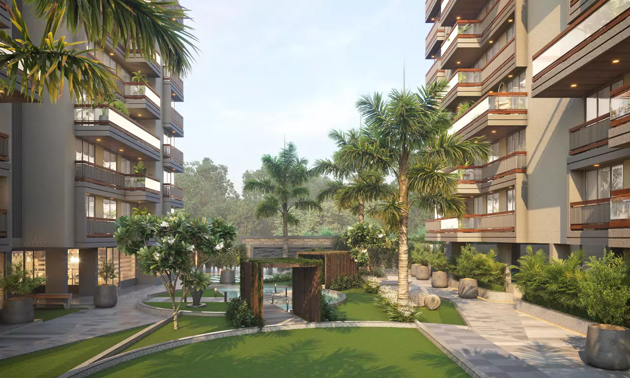 Landscaped garden and Tree planting - Shikshapatri Skyview in Vaishnodevi