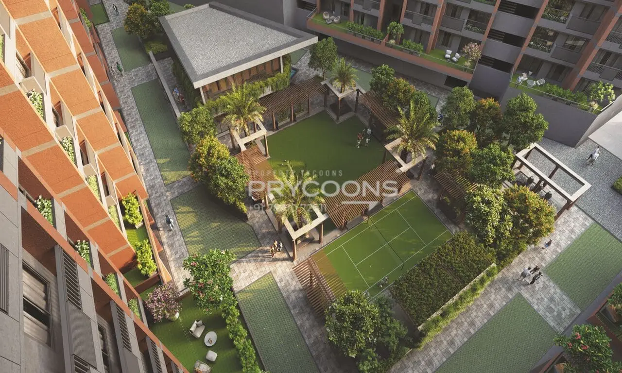 Garden top view - Swastik Clairmont in South Bopal Ahmedabad