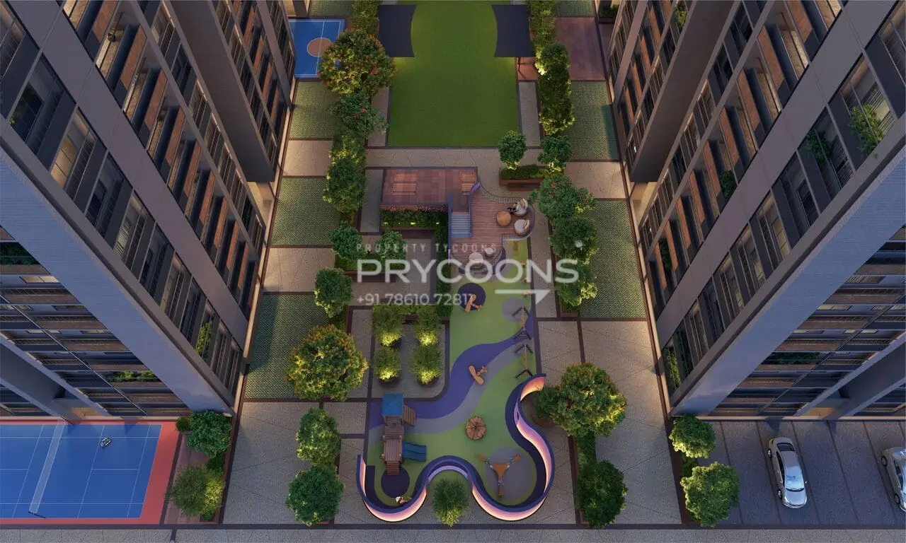 Garden top view - Shaligram Elevate in Ognaj Ahmedabad